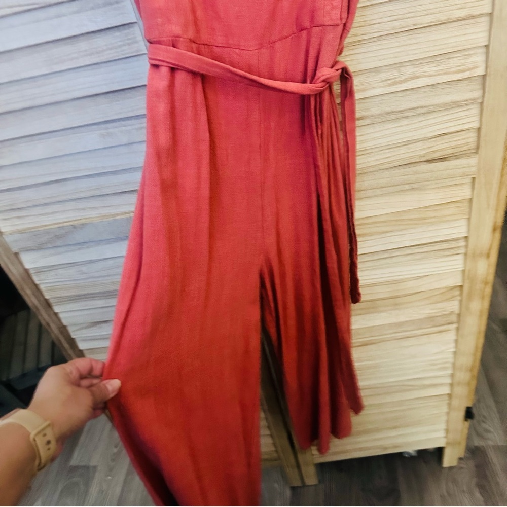Papermoon Strapless Coral Dress with Button Detail - Picture 2 of 3